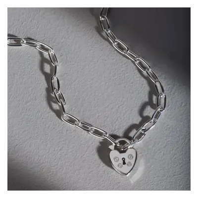 John Greed CANDY Love Silver Heart Padlock Clasp Chain Necklace For Women