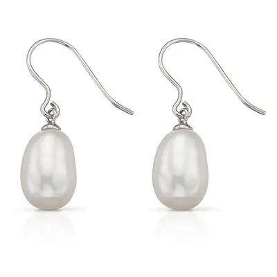 John Greed Signature Pearl Silver Drop Earrings For Women