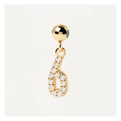 PDPAOLA Gold Plated Number 6 Charm For Women