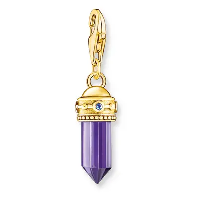 THOMAS SABO Gold Plated Imitation Amethyst Hexagon Charm