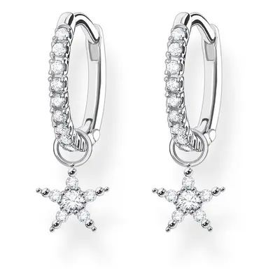 THOMAS SABO Silver Star Pendant CZ Hoop Earrings For Women