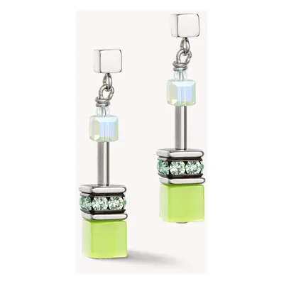 Coeur De Lion Classic GEOCUBE Earrings Joyful Colours Green For Women