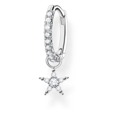 THOMAS SABO Silver Star Single CZ Hoop Earring For Women