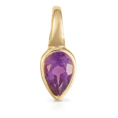 John Greed Signature Gold Plated February Birthstone Teardrop Pendant Charm For Women