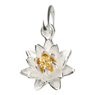 John Greed Tempest Silver July Birth Flower Water Lily Pendant Charm For Women