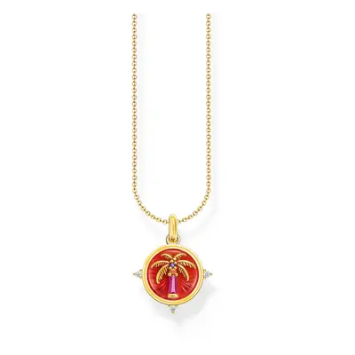 THOMAS SABO Gold Plated Colourful Palm Tree Necklace For Women