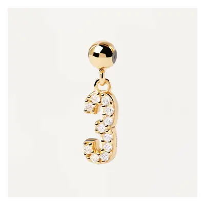 PDPAOLA Gold Plated Number 3 Charm For Women