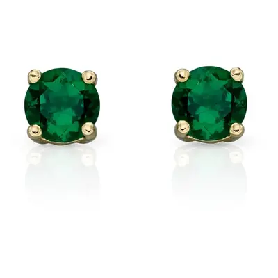 Fine Jewellery by John Greed 9ct Gold Emerald May Birthstone Stud Earrings 4mm For Women