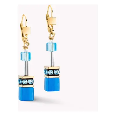 Coeur De Lion Classic GEOCUBE Earrings Gold Blue For Women