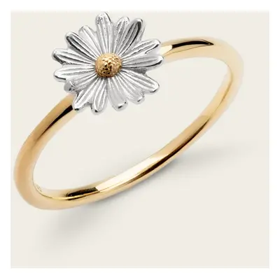 John Greed Tempest Meadow Silver & Gold Simple Daisy Ring For Women