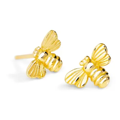 John Greed Tempest Meadow Gold Plated Silver Mini Bee Stud Earrings For Women