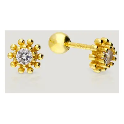 John Greed CANDY Sky Gold Plated Beaded Flower Threaded Labret Earrings For Women