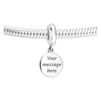 John Greed Signature Engravable Silver Disc Pendant Charm For Women