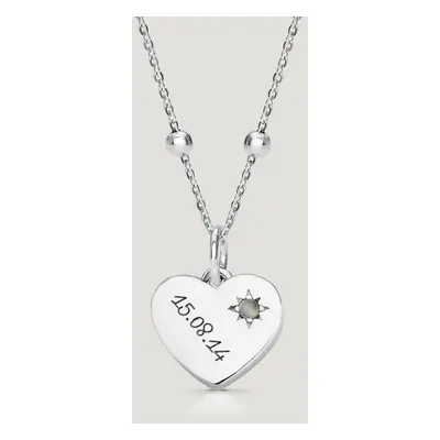 John Greed CANDY Love Silver & Moonstone Heart Necklace For Women