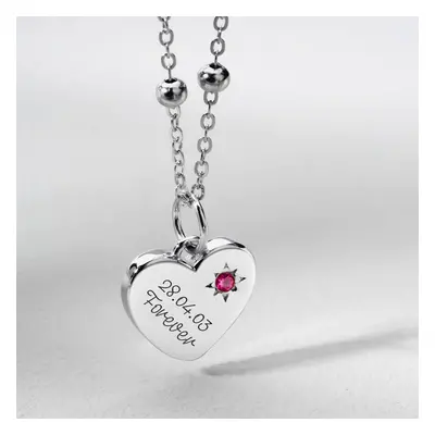 John Greed CANDY Love Silver & Ruby Heart Necklace For Women