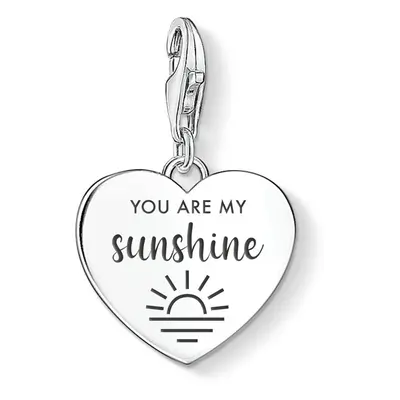 THOMAS SABO Charm Club Silver You Are My Sunshine Heart Charm For Women