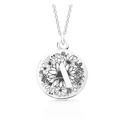 John Greed Signature Large Silver Engravable Disc Initial Necklace For Women