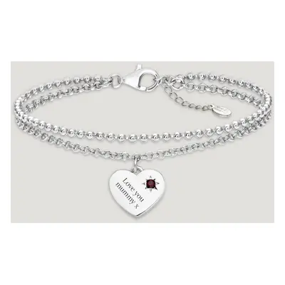 John Greed CANDY Love Silver & Ruby Heart Bracelet For Women