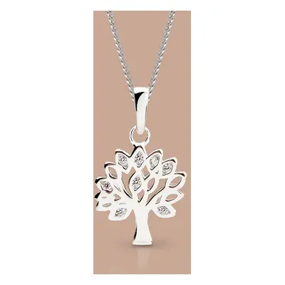 John Greed Tempest Wald Silver CZ Small Tree of Life Necklace For Women