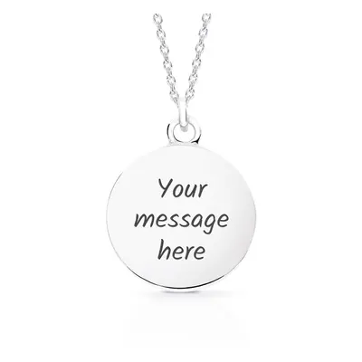 John Greed Signature Large Silver Engravable Disc Necklace For Women