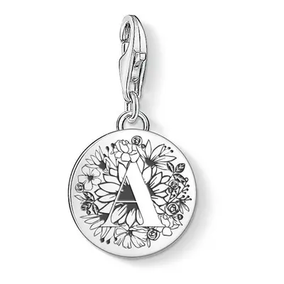 THOMAS SABO Silver Floral Initial Disc Charm For Women