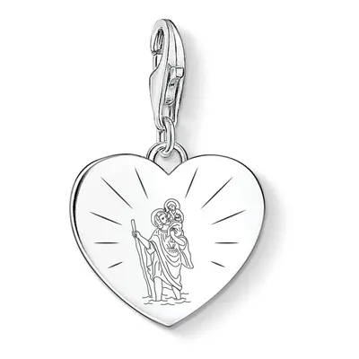 THOMAS SABO Charm Club Silver St Christopher Heart Charm For Women