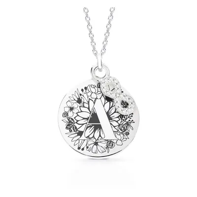 John Greed Signature Large Silver Engravable Disc & Infinity Initial Necklace For Women