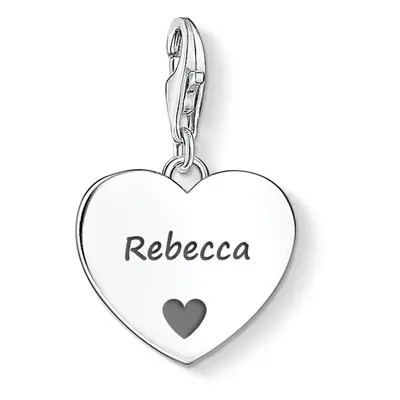 THOMAS SABO Heart Charm Engraved with Name & Heart Symbol For Women