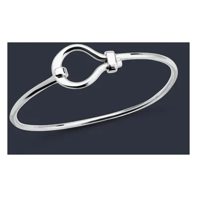 John Greed Portrait Series 1 Silver Loop Bangle For Women