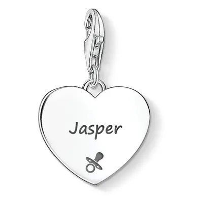 THOMAS SABO Heart Charm Engraved with Name & Dummy Symbol For Women