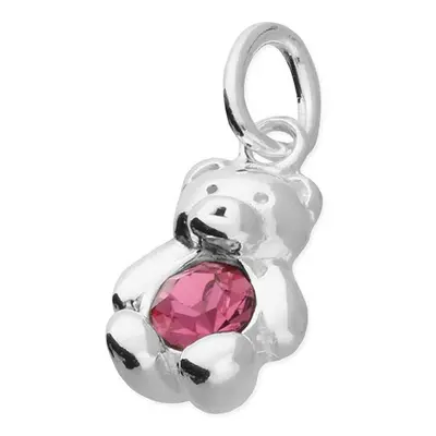 John Greed Signature Children's Silver October Birthstone Crystal Bear Pendant Charm For Women