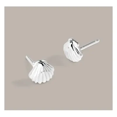 John Greed Tempest Cove Silver Clam Shell Stud Earrings For Women