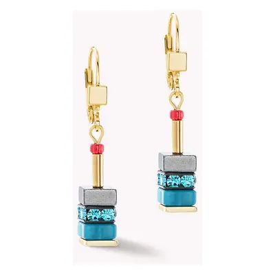 Coeur De Lion Classic GEOCUBE Earrings Gold Multicolour Energy For Women