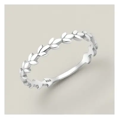 John Greed Tempest Wald Silver Leaf Band Ring For Women