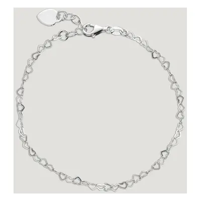 John Greed CANDY Love Silver Small Linked Heart Anklet For Women