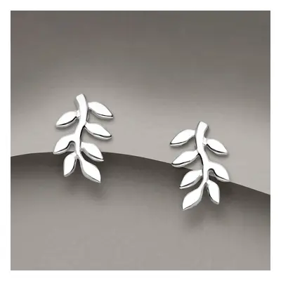 John Greed Tempest Wald Silver Plain Leaf Earrings For Women