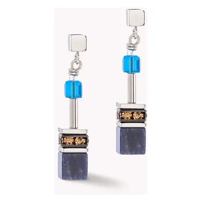 Coeur De Lion DELUXE GEOCUBE Earrings Sodalite Blue Brown For Women