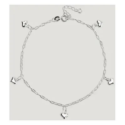 John Greed CANDY Love Silver Puffed Heart Anklet For Women