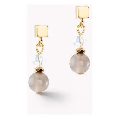 Coeur De Lion Elegance Gemstones Earrings Gold Agate For Women