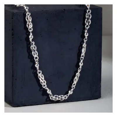 John Greed CANDY Cane Silver Knot Design Chain Necklace For Women