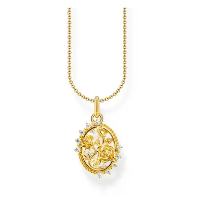 THOMAS SABO Gold Plated Victorian Rose Medallion Necklace For Women