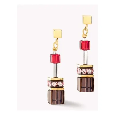 Coeur De Lion DELUXE GEOCUBE Earrings Gold Multicolour Energy For Women