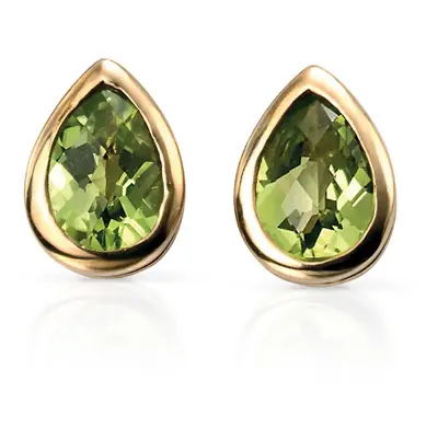 Fine Jewellery by John Greed 9ct Gold Peridot Teardrop Stud Earrings For Women