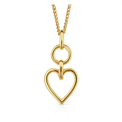 John Greed Signature Gold Plated Open Circle Heart Drop Necklace For Women