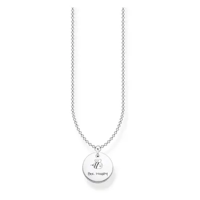 THOMAS SABO Silver Round Disc Handwriting Necklace For Women