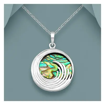 John Greed Tempest Cove Silver Abalone Wave Necklace For Women