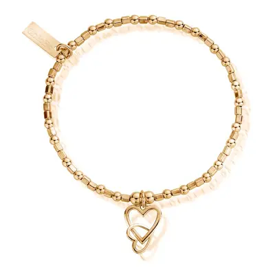 ChloBo Gold Plated Interlocking Love Heart Bracelet For Women