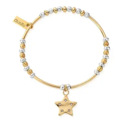 ChloBo Gold Plated & Silver Sparkle Star Bracelet For Women