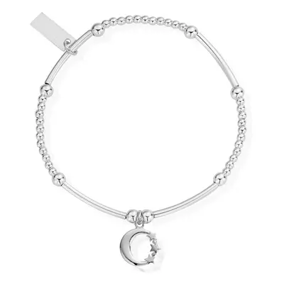 ChloBo Silver Cute Mini Moon & Stars Bracelet For Women