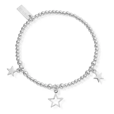 ChloBo Silver Triple Star Bracelet For Women